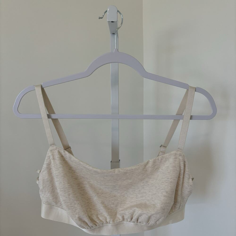 Aerie Square Neck Side Lace-up Bralette Adjustable Straps/Back Beige Size XL NWT